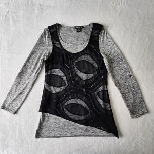 VTG Michael Tyler Y2K Shirt Womens Small Mesh Vest Top Avant Garde Designer Made